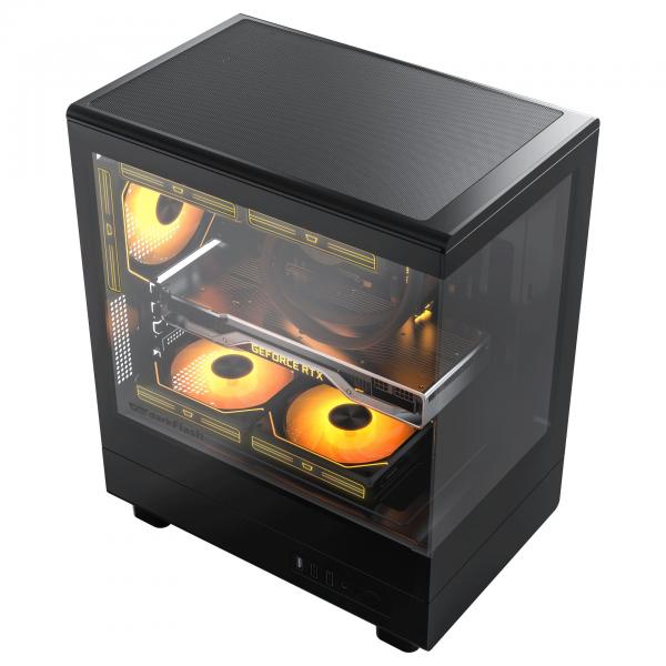 DARKFLASH DB330M MESH PC CASE, MICRO-ATX/MINI-ITX MOTHERBOARD SUPPORT, NO FANS, MESH FRONT, TEMPERED [DF-DB330M-BK-MES-NOF]