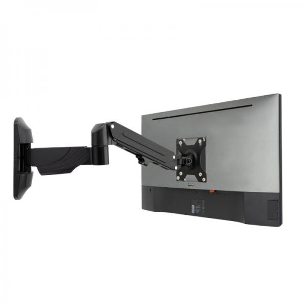 Supporto a parete per display con braccio a gas - Nero - Montaggio a parete di un singolo display co [40712]