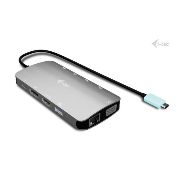 i-tec USB-C Metal Nano 3x Display (DP, HDMI and VGA) Docking Station + Power Delivery 100 W [C31NANOTRIDOCKPD]