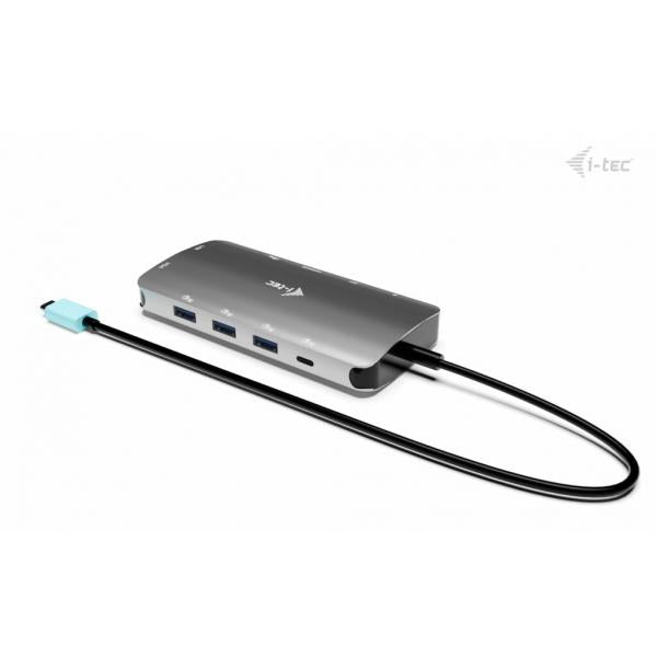 i-tec USB-C Metal Nano 3x Display (DP, HDMI and VGA) Docking Station + Power Delivery 100 W [C31NANOTRIDOCKPD]