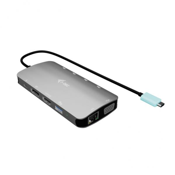 i-tec USB-C Metal Nano 3x Display (DP, HDMI and VGA) Docking Station + Power Delivery 100 W [C31NANOTRIDOCKPD]