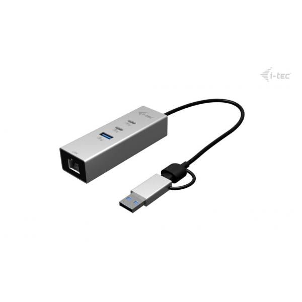 i-tec USB-C/USB-A Metal HUB 3 (2x USB-C, 1x USB-A) Port + 2.5GLAN [CAMETALG325HUB]