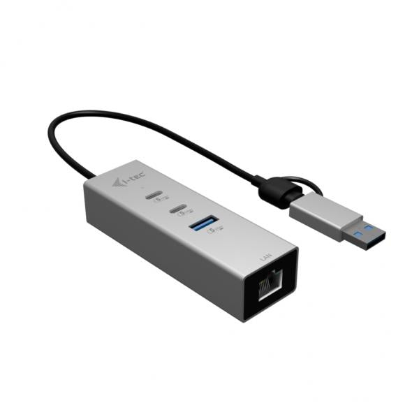 i-tec USB-C/USB-A Metal HUB 3 (2x USB-C, 1x USB-A) Port + 2.5GLAN [CAMETALG325HUB]