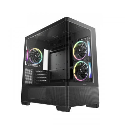 DEEPCOOL CASE MICRO ATX CG380U 3F BLACK PANORAMIC 3CURVE ARGB 2TB 360mm AIO [R-CG380U-BKAGM3-G]