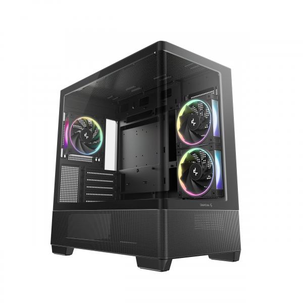 DEEPCOOL CASE MICRO ATX CG380U 3F BLACK PANORAMIC 3CURVE ARGB 2TB 360mm AIO [R-CG380U-BKAGM3-G]