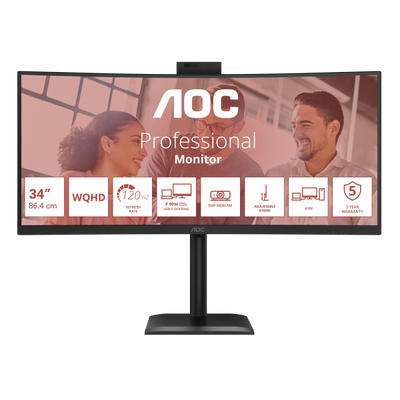 AOC CU34E4CW/75 Monitor PC 86,4 cm (34") 3440 x 1440 Pixel Nero [CU34E4CW]