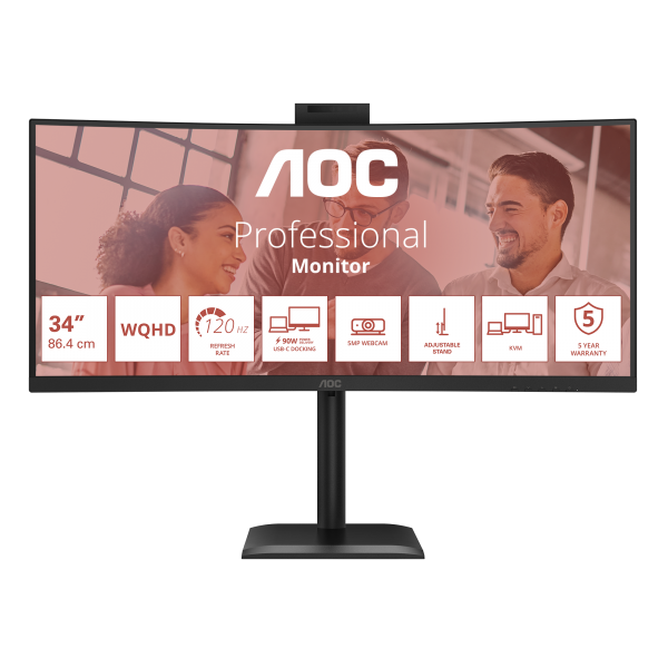 AOC CU34E4CW/75 Monitor PC 86,4 cm (34") 3440 x 1440 Pixel Nero [CU34E4CW]