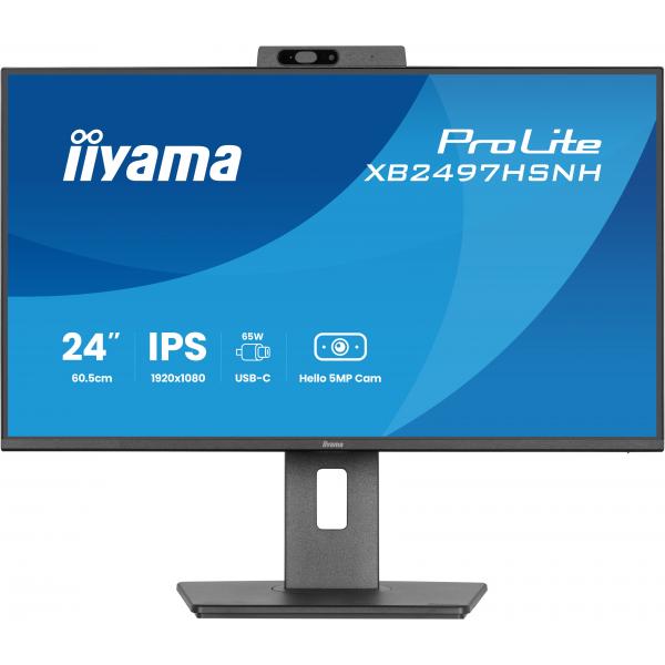Iiyama Prolite 24 inch - Full HD IPS Monitor - 1920x1080 - USB-C - Build-in Windows Hello Camera [XB2497HSNH-B1]