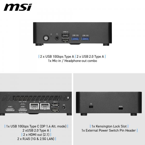 MSI Cubi NUC TWG N250 BB USFF Nero Intel SoC BGA 1264 3,8 GHz [CUBINUCTWG-002BEU]
