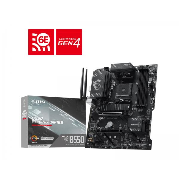 MSI MB AMD B550, B550 GAMING WIFI6E, B550, AM4, 4DDR4, 2PCI-Ex16, 1PCI-Ex1, 2M.2, 6SATA3, 2USB10G,5U [B550 GAMING WIFI6E]