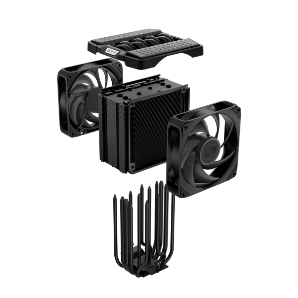 COOLER MASTER V8 ACE 3DHP Black, DISSIPATORE AD ARIA SINGLE TOWER , 2 VENTOLE 120mm NO ARGB, 6 ANNI [MAM-T6HA-225PK-RB]