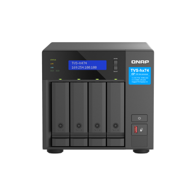 QNAP TVS-H474 NAS Tower Intel Core i3 i3-12100 8 GB DDR4 0 TB QuTS hero Nero [TVS-H474-I3-8G]