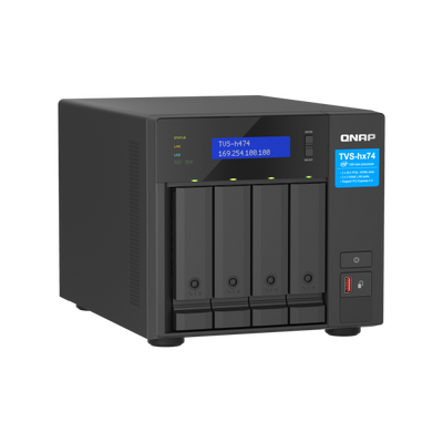 QNAP TVS-H474 NAS Tower Intel Core i3 i3-12100 8 GB DDR4 0 TB QuTS hero Nero [TVS-H474-I3-8G]