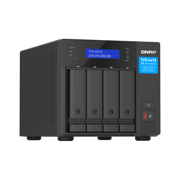 QNAP TVS-H474 NAS Tower Intel Core i3 i3-12100 8 GB DDR4 0 TB QuTS hero Nero [TVS-H474-I3-8G]