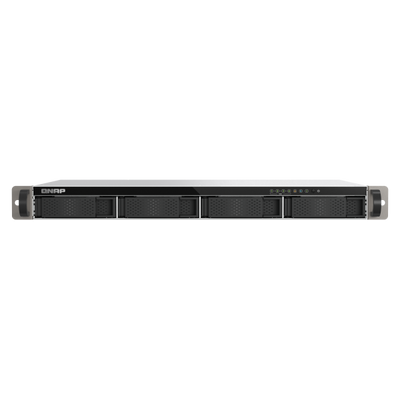 QNAP TS-432XeU NAS Rack (1U) 4 GB DDR4 0 TB QNAP QTS Nero, Grigio [TS-432XEU-4G]