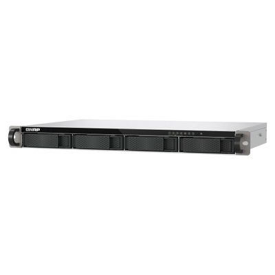 QNAP TS-432XeU NAS Rack (1U) 4 GB DDR4 0 TB QNAP QTS Nero, Grigio [TS-432XEU-4G]