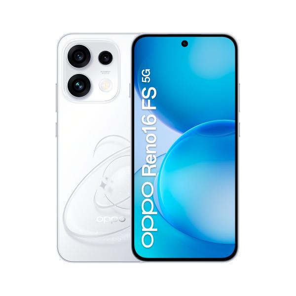 OPPO Reno15 FS 5G AI Smartphone, Tripla fotocamera 50+8+50MP, Selfie 50MP, Display 6.57 120HZ AMOLED FHD+, 6500mAh, RAM 8GB(Esp2GB/4GB/8GB)+ROM 512GB [Versione Italia], Pop White [110010237122]