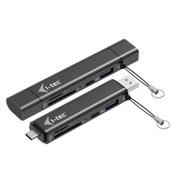 i-tec USB-C/USB-A Dongle SD, TF and 2x USB (1x USB-A, 1x USB-C) [CADONGLEUSBSD]