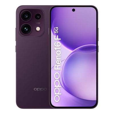 OPPO Reno16 F 5G AI Smartphone, Tripla fotocamera 50+8+50MP, Selfie 50MP, Display 6.57 120HZ AMOLED FHD+, 6500mAh, RAM 8GB(Esp2GB/4GB/8GB)+ROM 256GB [Versione Italia], Purple Black [110010237123]