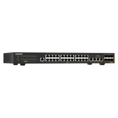 QNAP QSW-M2130-4C2S24T switch di rete Gestito L2 2.5G Ethernet (100/1000/2500) 1U Nero [QSW-M2130-4C2S24T]