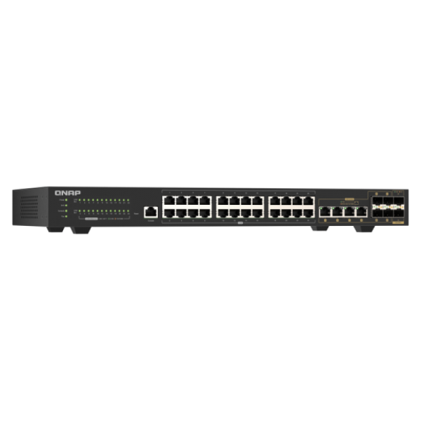 QNAP QSW-M2130-4C2S24T switch di rete Gestito L2 2.5G Ethernet (100/1000/2500) 1U Nero [QSW-M2130-4C2S24T]