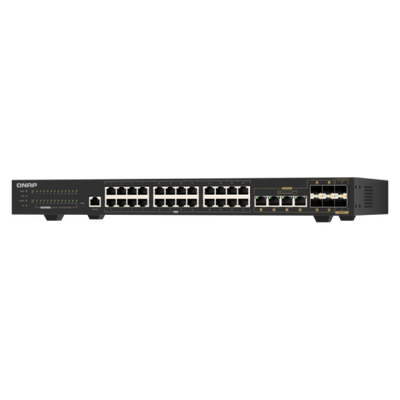 QNAP QSW-M2130-4C2S24T switch di rete Gestito L2 2.5G Ethernet (100/1000/2500) 1U Nero [QSW-M2130-4C2S24T]