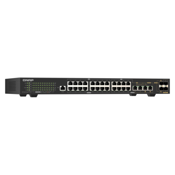 QNAP QSW-M2130P-2C2S26T switch di rete Gestito L2 2.5G Ethernet (100/1000/2500) Supporto Power over Ethernet (PoE) 1U Nero [QSW-M2130P-2C2S26T]
