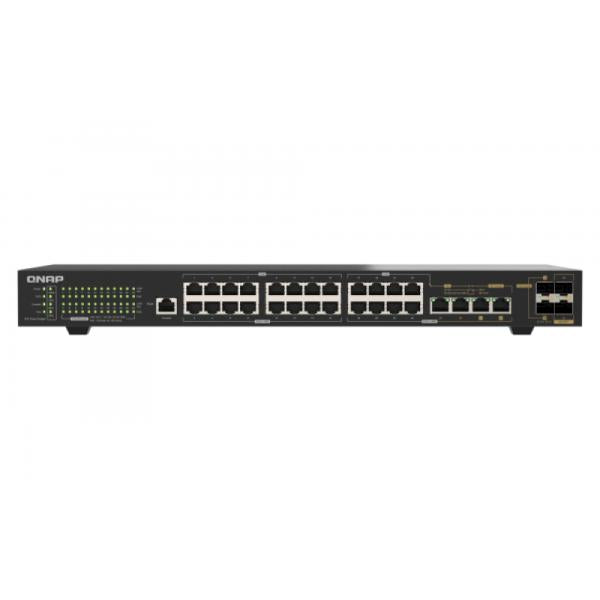 QNAP QSW-M2130P-2C2S26T switch di rete Gestito L2 2.5G Ethernet (100/1000/2500) Supporto Power over Ethernet (PoE) 1U Nero [QSW-M2130P-2C2S26T]