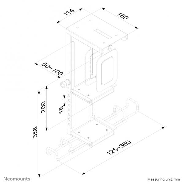 Neomounts CPU-D075BLACK/LK Supporto per CPU - bloccabile - max 10 kg - universale [CPU-D075BLACK/LK]