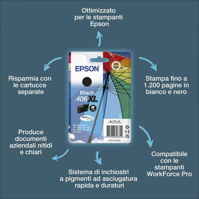 Epson Inchiostri DURABrite Ultra Ombrello confezione singola 406XL nero [C13T17H14010]