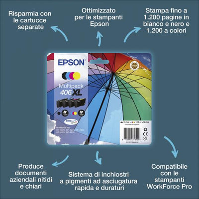 Epson Inchiostro DURABrite Ultra Ombrello 406XL multipack 4 colori [C13T17H64010]