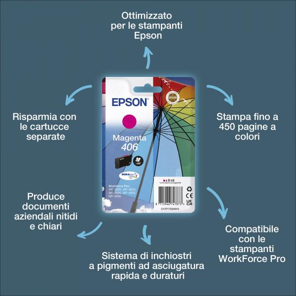Epson Inchiostri DURABrite Ultra Ombrello 406 confezione singola magenta [C13T17G34010]