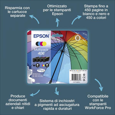 Epson Inchiostro DURABrite Ultra Ombrello 406 multipack 4 colori [C13T17G64010]