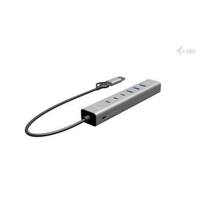 i-tec USB-C/USB-A Metal HUB 6 port (3x USB-C, 3x USB-A), LAN, Power Delivery 85W [CAHUBMETAL6LANPD]