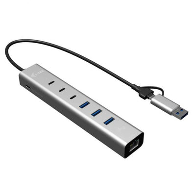 i-tec USB-C/USB-A Metal HUB 6 port (3x USB-C, 3x USB-A), LAN, Power Delivery 85W [CAHUBMETAL6LANPD]