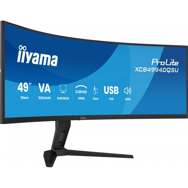 iiyama ProLite XCB4994DQSU-B1 Monitor PC 124,5 cm (49") 5120 x 1440 Pixel Dual QHD LCD Nero [XCB4994DQSU-B1]