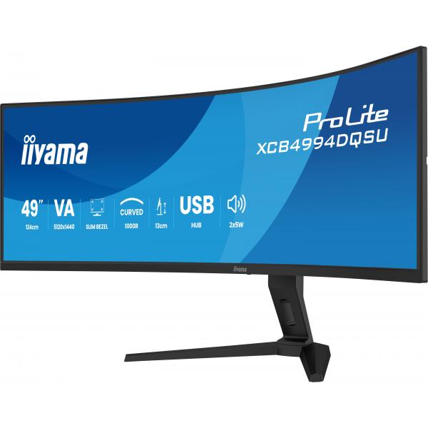 iiyama ProLite XCB4994DQSU-B1 Monitor PC 124,5 cm (49") 5120 x 1440 Pixel Dual QHD LCD Nero [XCB4994DQSU-B1]