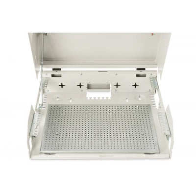 Digitus Wall mounting cabinet - SOHO - slim - 145x525x475 mm 3U rotatable - 2U fix - Grey [DN-1904U-PB]