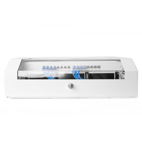 Digitus Wall mounting cabinet - SOHO - slim - 145x525x475 mm 3U rotatable - 2U fix - Grey [DN-1904U-PB]