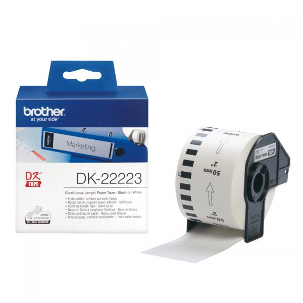 BROTHER DK-22223 NASTRO NERO SU BIANCO, 50MM. NASTRO LUNGO 30,48 MT [DK-22223]