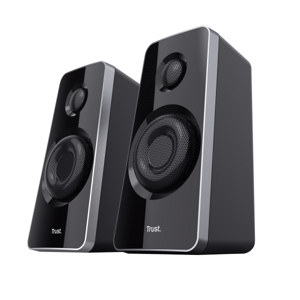 TRUST SET ALTOPARLANTI SPEAKERS 2.1 120W PICCO (60W RMS) - CON TELECOMANDO CON INGRESSO AUX + PRESA [19019]