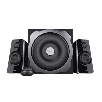 TRUST SET ALTOPARLANTI SPEAKERS 2.1 120W PICCO (60W RMS) - CON TELECOMANDO CON INGRESSO AUX + PRESA [19019]