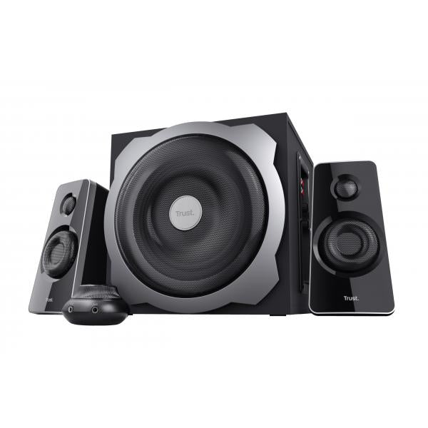 TRUST SET ALTOPARLANTI SPEAKERS 2.1 120W PICCO (60W RMS) - CON TELECOMANDO CON INGRESSO AUX + PRESA [19019]