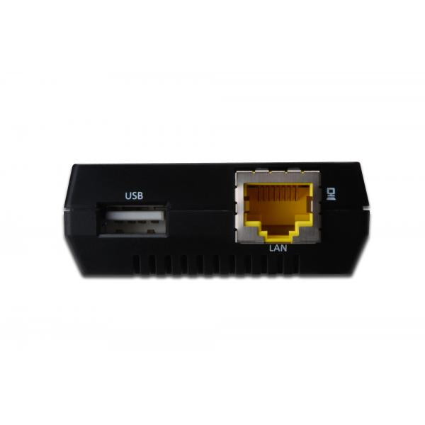 Digitus Multifunction USB Network Server - 1-port Network USB Hub - NAS - Print Server - USB 2.0 - RJ45 [DN-13020]