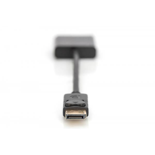 Digitus DisplayPort adapter cable - DP - HD15 M/F - 0.15m -w/interlock - DP 1.2 compatible - Black [AK-340403-001-S]