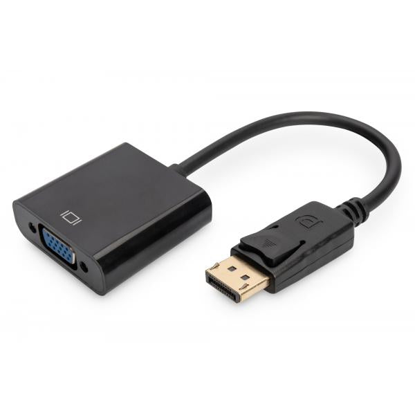 Digitus DisplayPort adapter cable - DP - HD15 M/F - 0.15m -w/interlock - DP 1.2 compatible - Black [AK-340403-001-S]