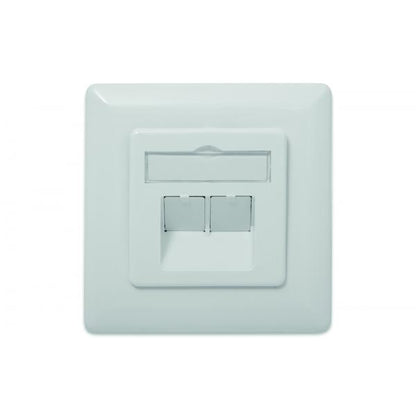 Digitus Wall Outlet - CAT 6A - 2x RJ45 - Shielded LSA - White [DN-9007-S-1]