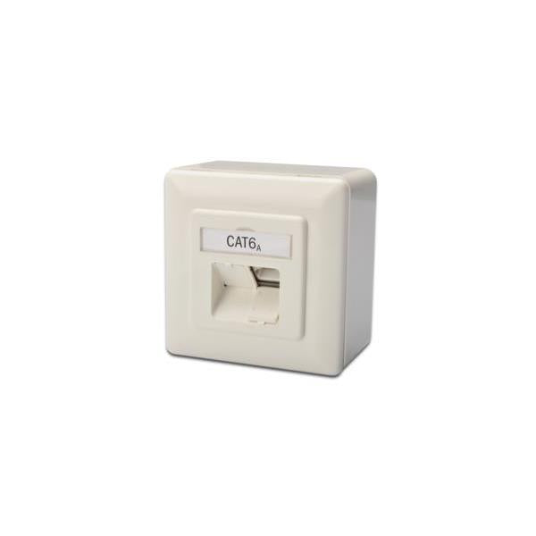 Digitus Wall Outlet - CAT 6A - 2x RJ45 - Shielded LSA - White [DN-9007-S-1]