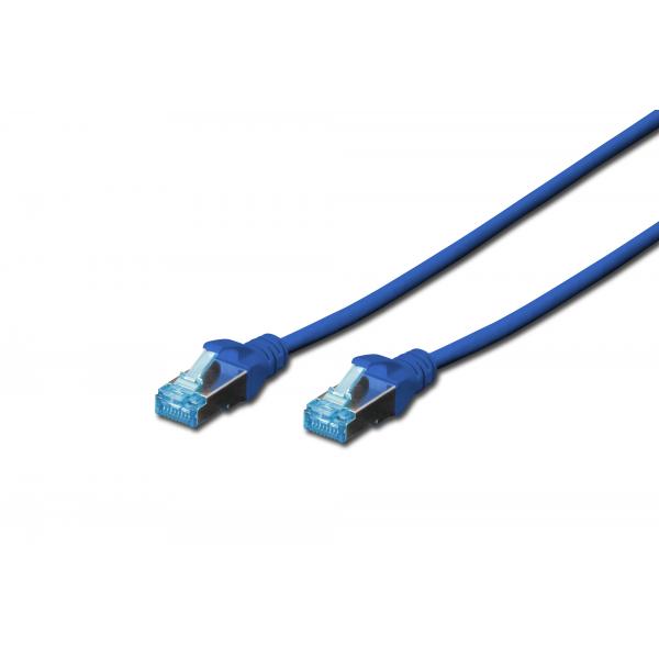 Digitus CAT 5e SF -UTP patch cord - PVC AWG 26/7 - length 0.5 m - Blue [DK-1532-005/B]
