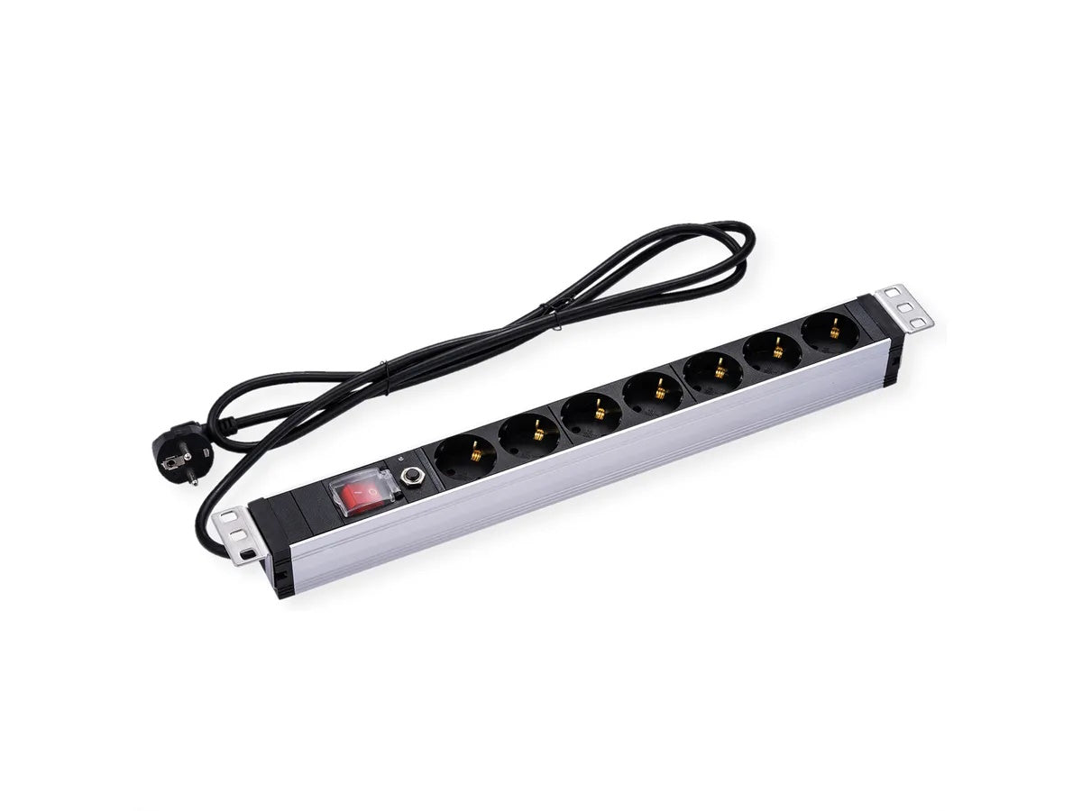 VALUE PRESA PDU A 7 VIE, 45, 19" 1UH, 45, CON PROTEZIONE DA SOVRACCARICO, 2M [19.99.1633]